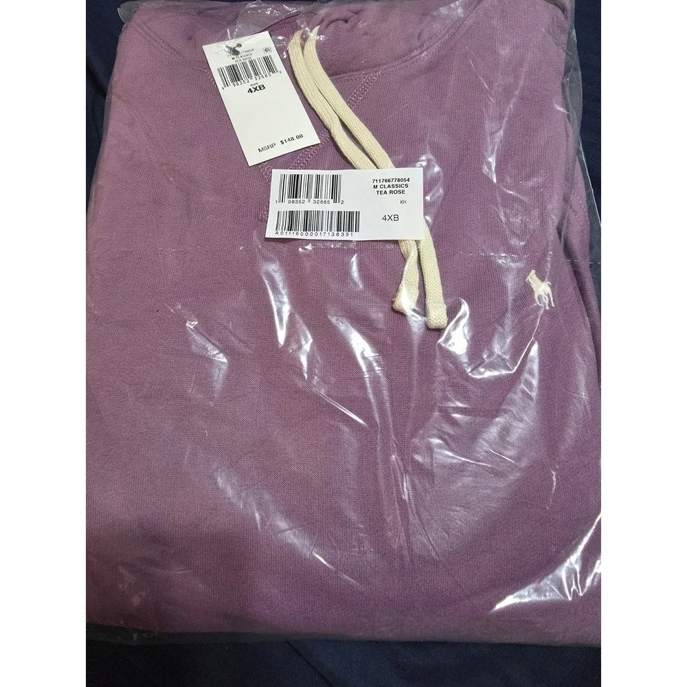 Polo Ralph Lauren Big & Tall Purple Pullover Hoodie Men's Size 4XB NWT $148